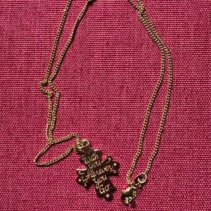 14k James Avery Cross and Fine Curb Chain - 20”